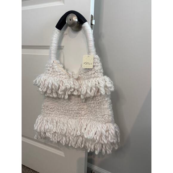 FREE PEOPLE Oslo Knit Tote White Purse Bag NWT - Picture 3 of 5